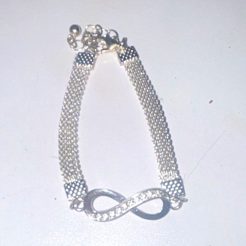 Silberfarbenes mesh armband - silberfarbenes, mesh-armband